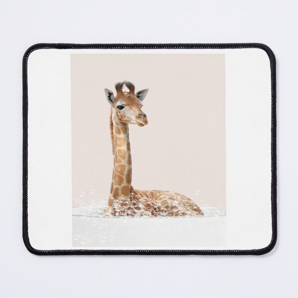 Item preview, Baby Giraffe in Bathtub Pink Print, Giraffe Bathing, Animals in Bathtub Art by Synplus designed and sold by synplus.