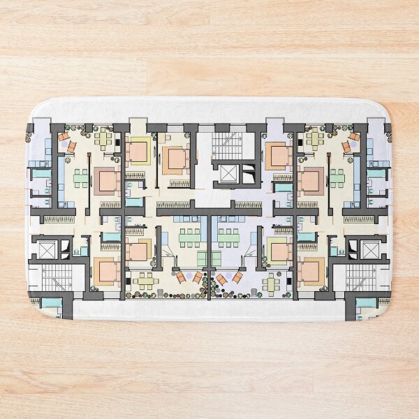 Item preview, Detailed architectural floor plan, apartment layout designed and sold by Familyshmot.