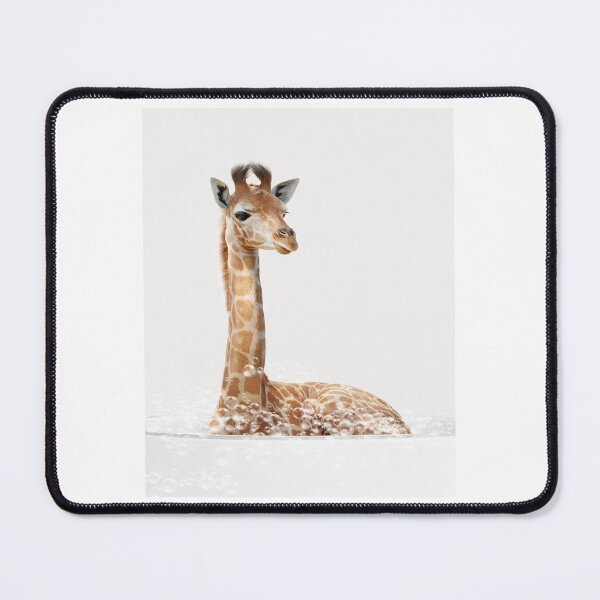 Item preview, Baby Giraffe in Bathtub, Neutral Print, Giraffe Bathing, Animals in Bathtub Art by Synplus designed and sold by synplus.