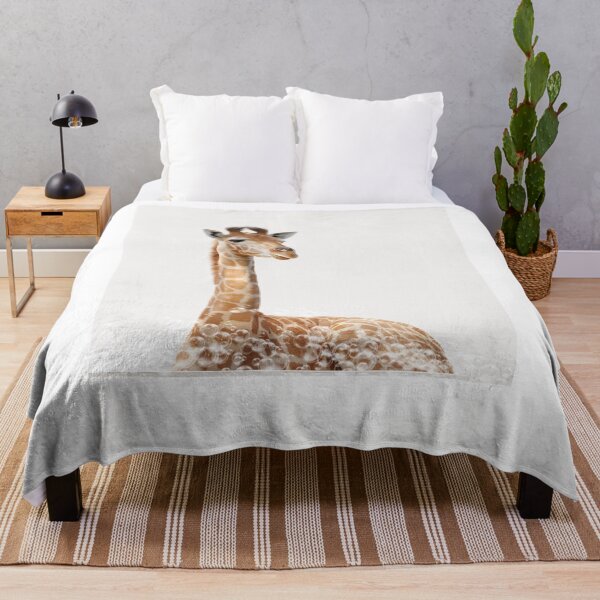 Item preview, Baby Giraffe in Bathtub, Neutral Print, Giraffe Bathing, Animals in Bathtub Art by Synplus designed and sold by synplus.
