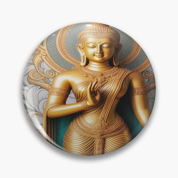 Item preview, Gilded Serenity: 8th-Century Tara on Lotus Bloom designed and sold by Naomi Gutierrez Parrish.