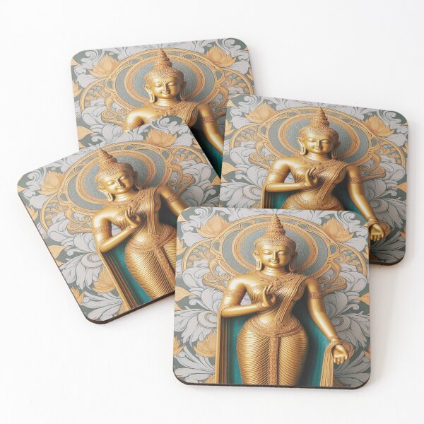 Item preview, Gilded Serenity: 8th-Century Tara on Lotus Bloom designed and sold by Naomi Gutierrez Parrish.