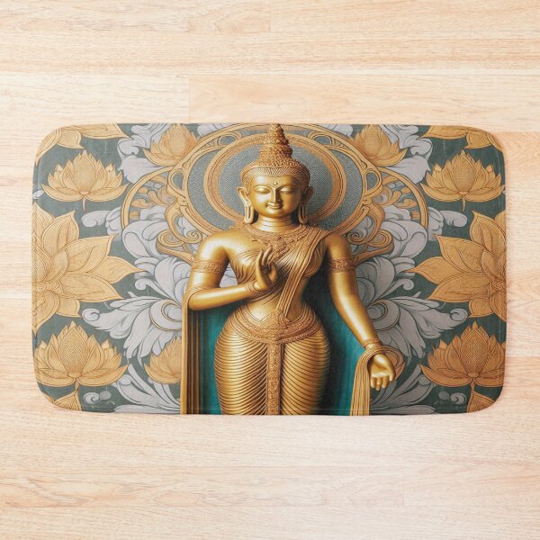 Item preview, Gilded Serenity: 8th-Century Tara on Lotus Bloom designed and sold by Naomi Gutierrez Parrish.