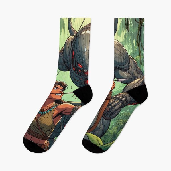 Item preview, f Intergalactic alien Overlord Hunter Native American woman fantasy art graphic comic book illustration art designed and sold by Vintage Designs +.