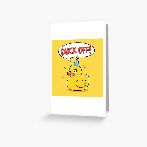 Item preview, Funny Cute Duck with Hat – “Duck Off” Text designed and sold by javastocks.