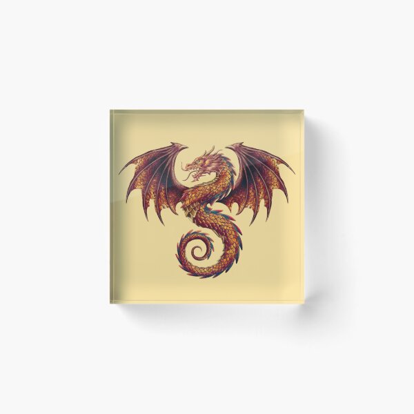 Item preview, a fierce dragon with scales shimmering in vibrant hues designed and sold by 123ks.