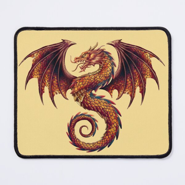 Item preview, a fierce dragon with scales shimmering in vibrant hues designed and sold by 123ks.