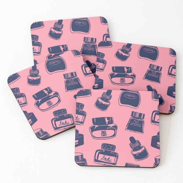Item preview, Lovely ink pots artist material blue ink and pink  designed and sold by Inkworthy.
