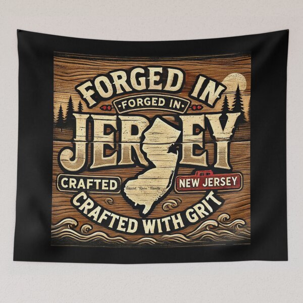 Item preview, Forged in Jersey – Crafted with Grit Rustic Design designed and sold by MySheetMusicArt.