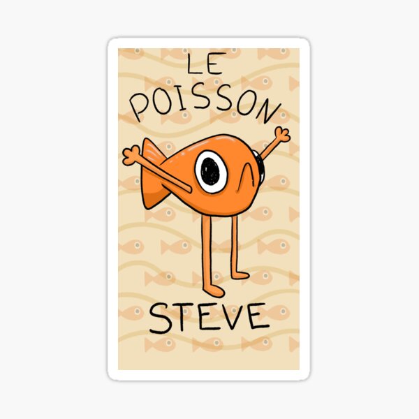 Vista previa del artículo con la obra «El pescado Steve», diseñado y vendido por DavesArtBook.