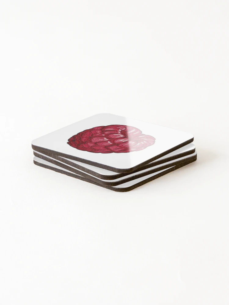 Thumbnail 4 of 5, Coasters (Set of 4), Embroidered Raspberry designed and sold by j-eka.