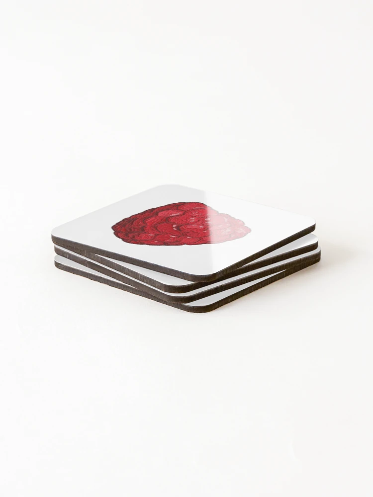 Thumbnail 4 of 5, Coasters (Set of 4), Embroidered Raspberry designed and sold by j-eka.