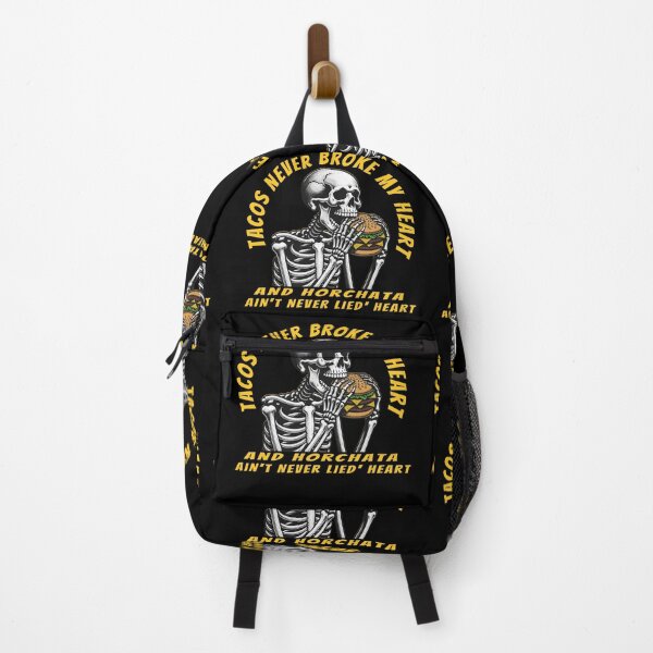 Item preview, Tacos Never Broke My Heart and Horchata Ain't Never Lied Skeleton with Burger Graphic Design designed and sold by ArtDesignTp.