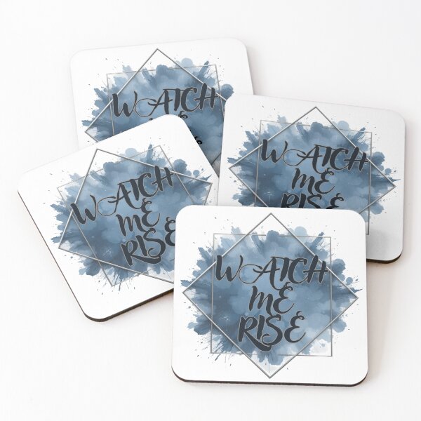 Item preview, Resilience Wall Art | Watch Me Rise | Blue Watercolor Ambition Gift designed and sold by TextMuse.