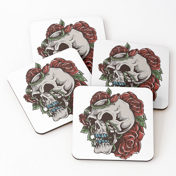 Item preview, skull bone wrapped in red rose flowers designed and sold by ak7sailor.