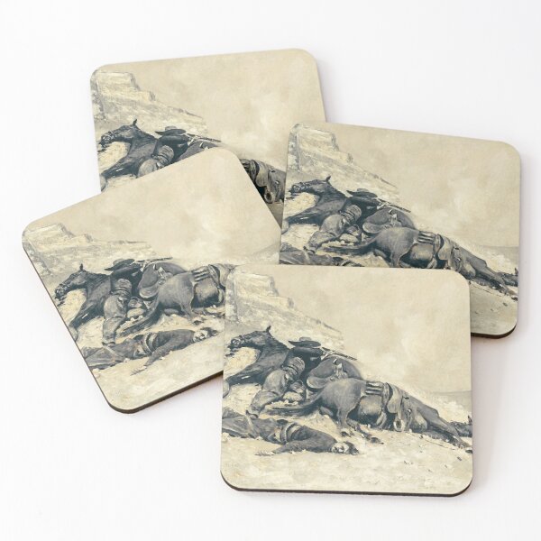 Item preview, Cowboys Under Attack - Vintage American Western Print designed and sold by VintageSpaceArt.