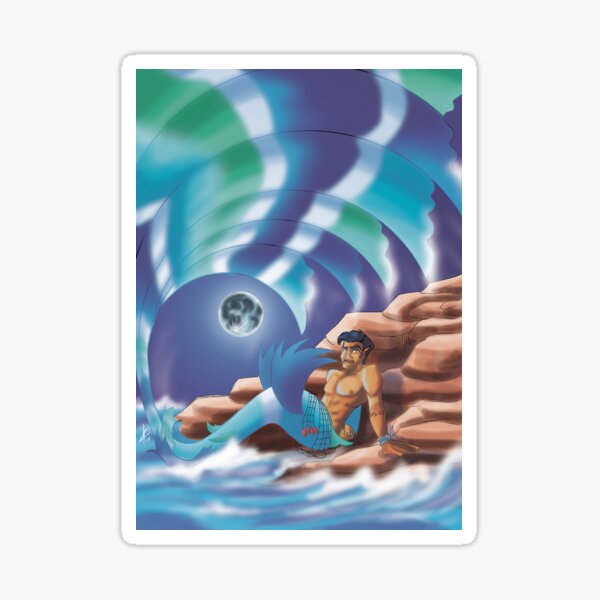 Tsunami at night Sticker