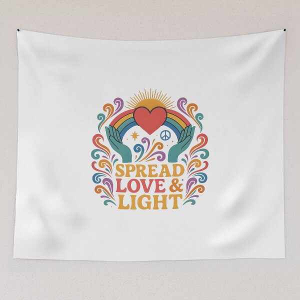 Item preview, Spread Love & Light – Colorful message of peace designed and sold by JoshuaCardiff.