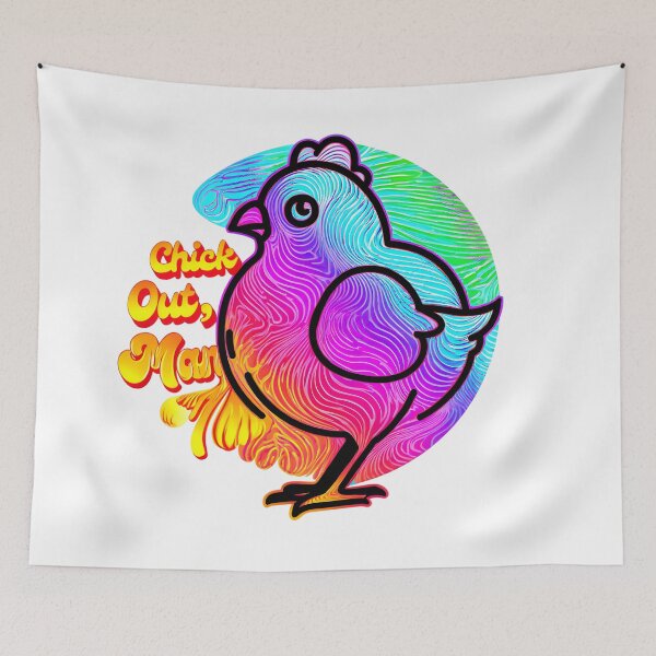 Item preview, Chick Out, Man - Retro Psychedelic Chicken Design designed and sold by AnnDesignStudio.