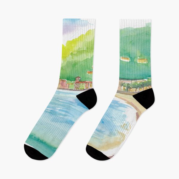 Item preview, Domaso Lake Como Italy Waterfront Scene designed and sold by artshop77.