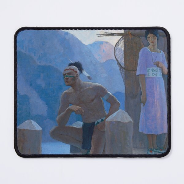 Item preview, Indian Chief And Girl - Vintage American Western Print designed and sold by VintageSpaceArt.