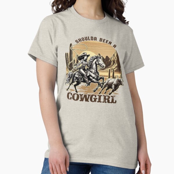 Item preview, Should Have Been a Cowgirl – Lasso & Horse Rodeo Scene Design designed and sold by Cowgirl Sister 12.