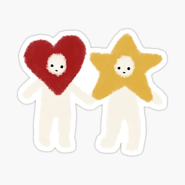 Item preview, Heart & Star Couple Doodle designed and sold by Jade's Shop.
