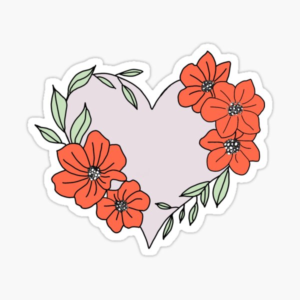 Item preview, Orange Flower Vine Heart designed and sold by haleylynnart.