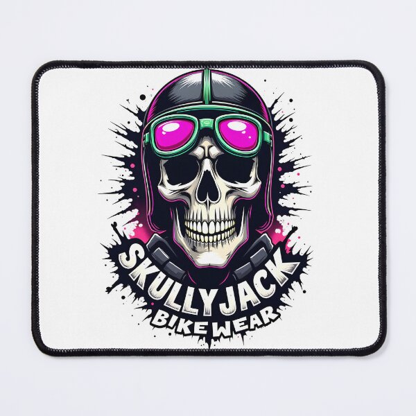 Item preview, Neon biker skull with goggles and helmet – Skullyjack designed and sold by Skullyjack.