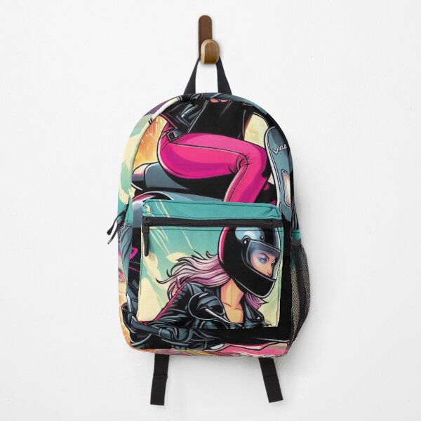 Item preview, Female Motorcyclist Taking a Break in Tirana, Albania – Perfect Design for Touring, City Exploration, and Travel Lovers designed and sold by knalpot-design.