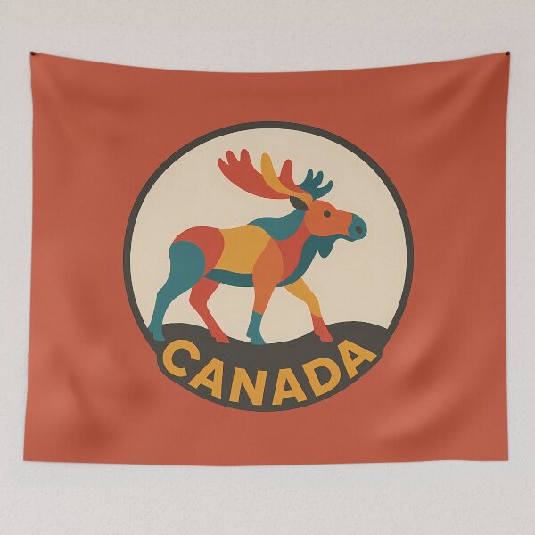 Item preview, Colourful Canadian Moose designed and sold by Orca Chuckle Studios.