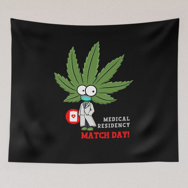 Item preview, Medical Match Day comic design with cannabis leaf and doctor figure – humorous motif for medical students designed and sold by KolbaVison.