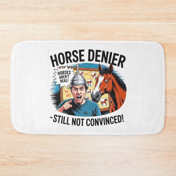 Item preview, Horse Denier Conspiracy Theory Funny Meme designed and sold by Moad Fahim.
