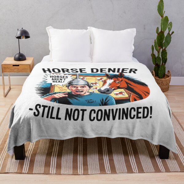 Item preview, Horse Denier Conspiracy Theory Funny Meme designed and sold by Moad Fahim.