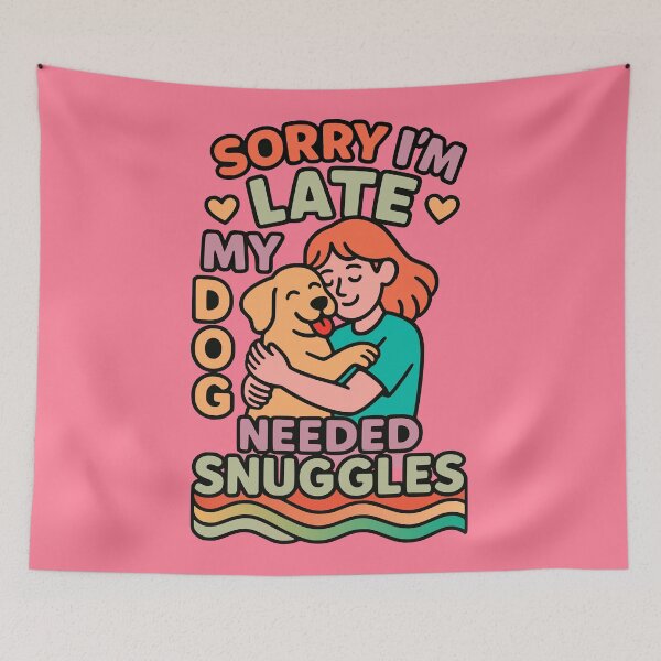Item preview, Funny Dog Shirt – Sorry I'm Late My Dog Needed Snuggles designed and sold by Cheeky Companions.