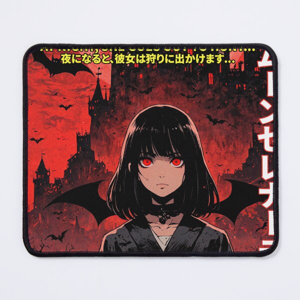 Item preview, Blood Moon Vampire Girl Fictional Horror Anime Movie Video Cover Style designed and sold by onlyanimevibes.