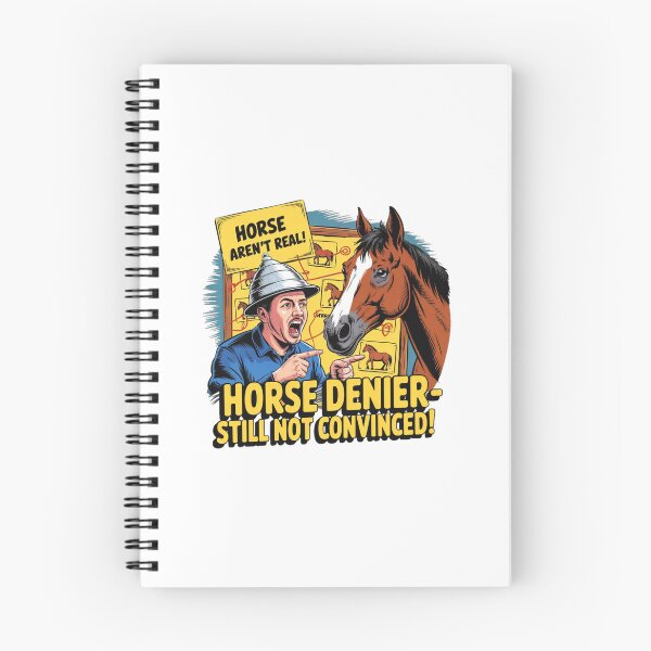 Item preview, Horse Denier Conspiracy Theory Funny Meme designed and sold by Neon Bones Studio.