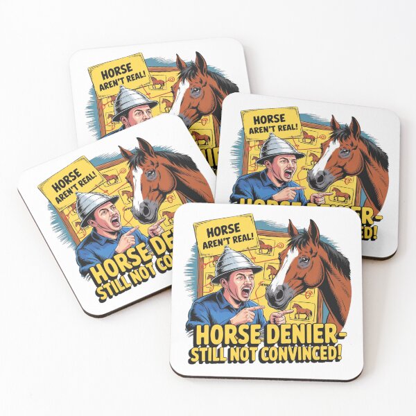 Item preview, Horse Denier Conspiracy Theory Funny Meme designed and sold by Moad Fahim.