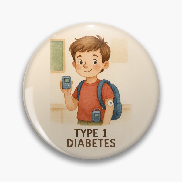 Item preview, Type 1 Diabetes Awareness Boy Illustration designed and sold by Lacritsa .