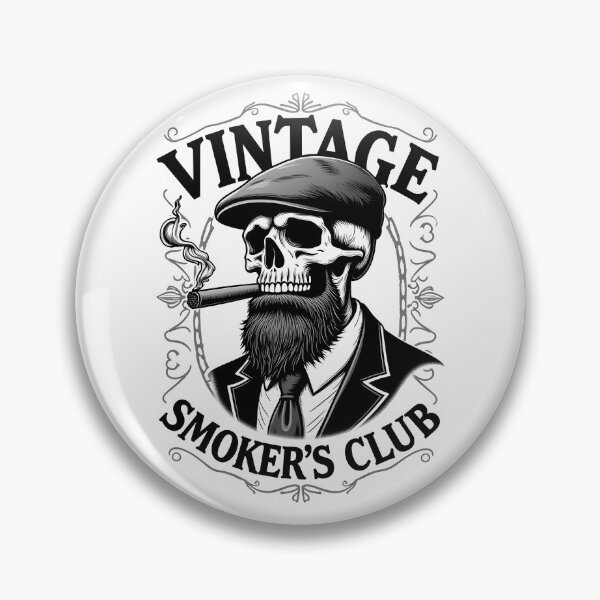 Item preview, Elegant vintage skull with beard and cigar designed and sold by Skullyjack.