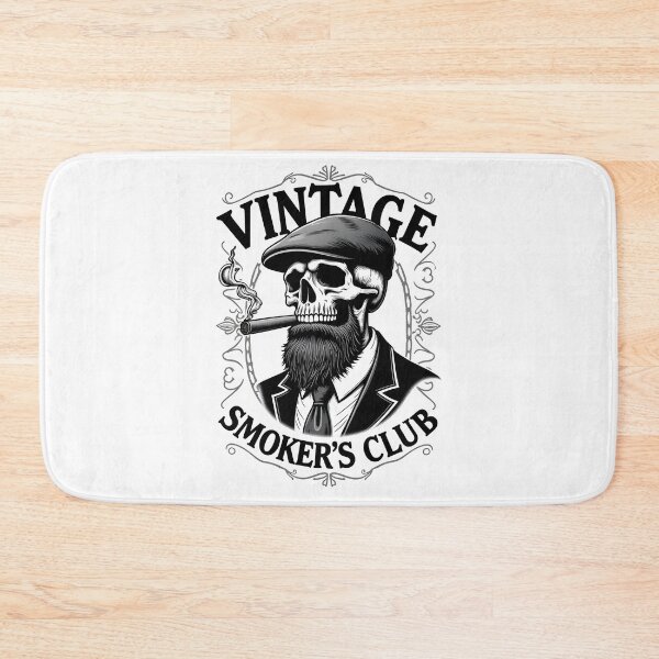 Item preview, Elegant vintage skull with beard and cigar designed and sold by Skullyjack.