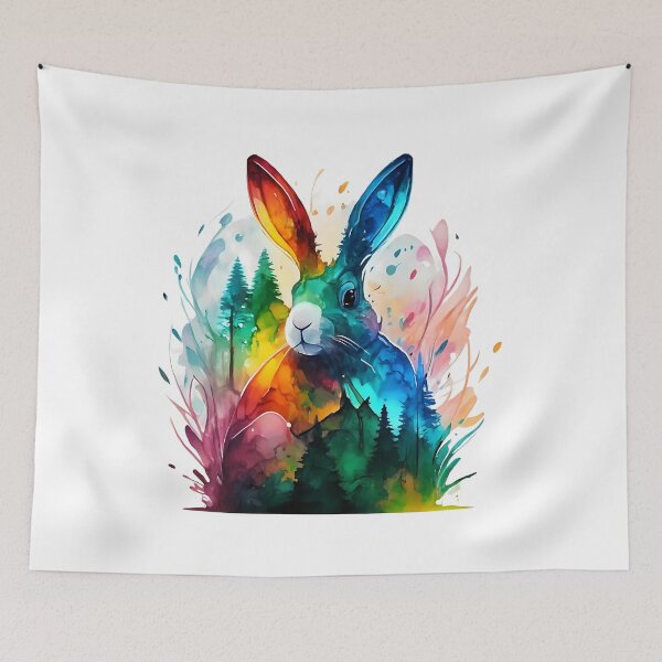 Item preview, Colorfull Easter bunny happy holidays designed and sold by Ann Miu Deluxe.