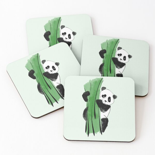Item preview, Cute Panda Peeking Behind Bamboo – Stylized Artsy Animal designed and sold by KelseyNY.