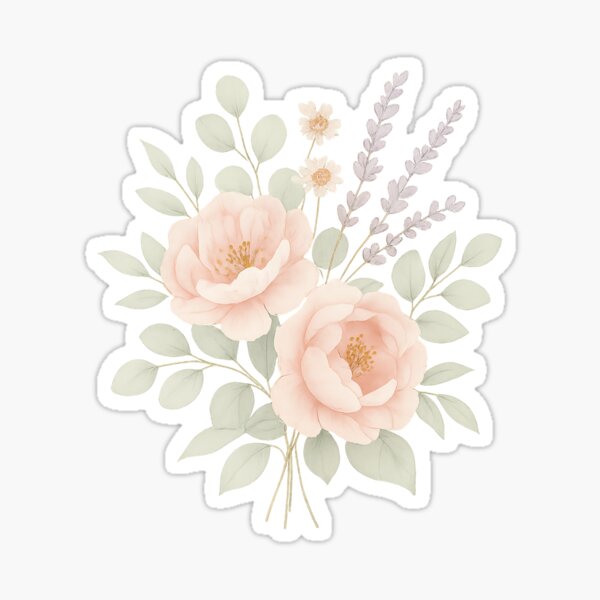 Item preview, Peony & Lavender Garden – Watercolor Botanical Elegance designed and sold by ALITOPRINCE.