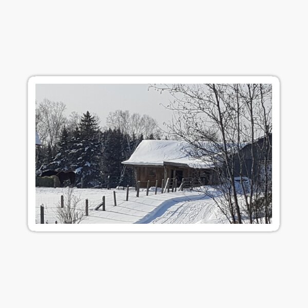 The Barn in Winter Sticker