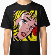Pop-Art-Mädchen Gesicht, Roy Lichtenstein Classic T-Shirt
