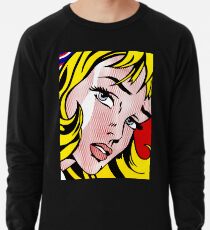Pop-Art-Mädchen Gesicht, Roy Lichtenstein Leichtes Sweatshirt
