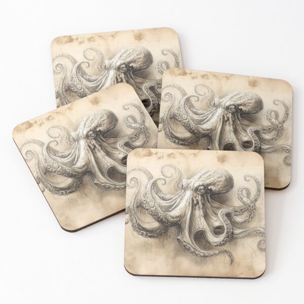 Item preview, Da Vinci style Kraken Sketch designed and sold by Boddicca.