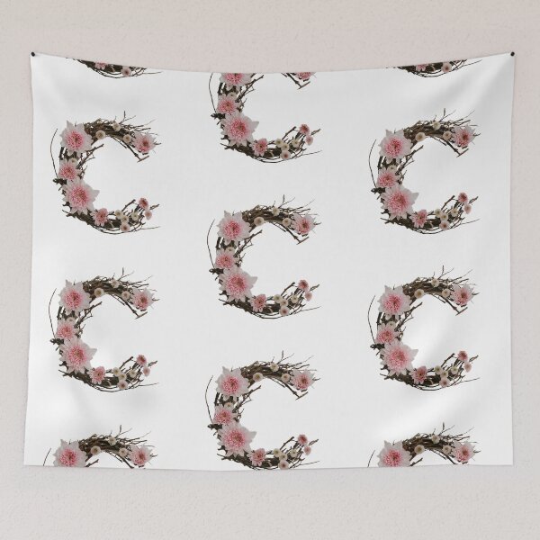 Item preview, Elegant Floral Letter C Design - Pink Botanical Monogram Art 2 designed and sold by Psycho-Crazy.