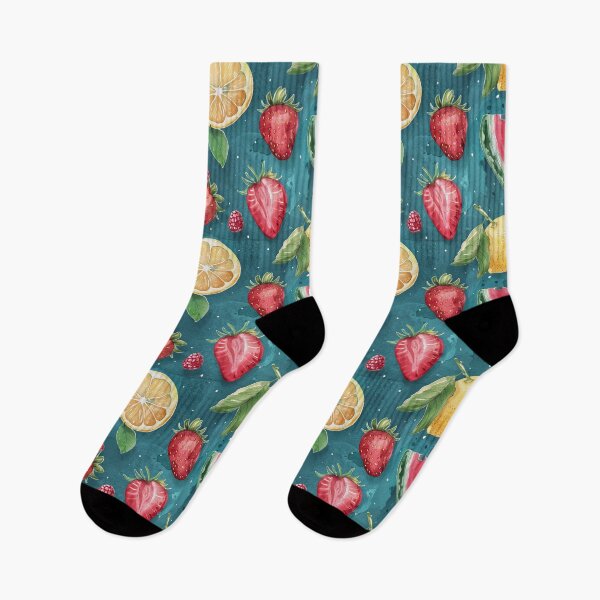 Item preview, Juicy Watercolor Fruits on Teal designed and sold by NTGUILTY.